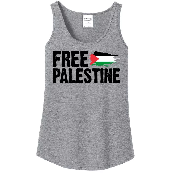 Free Palestine Flag Ladies Essential Tank