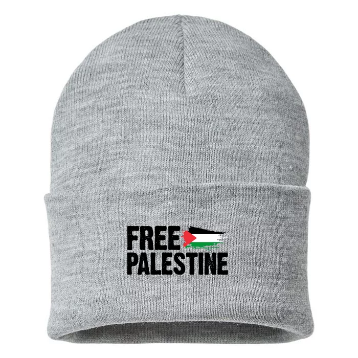 Free Palestine Flag Sustainable Knit Beanie