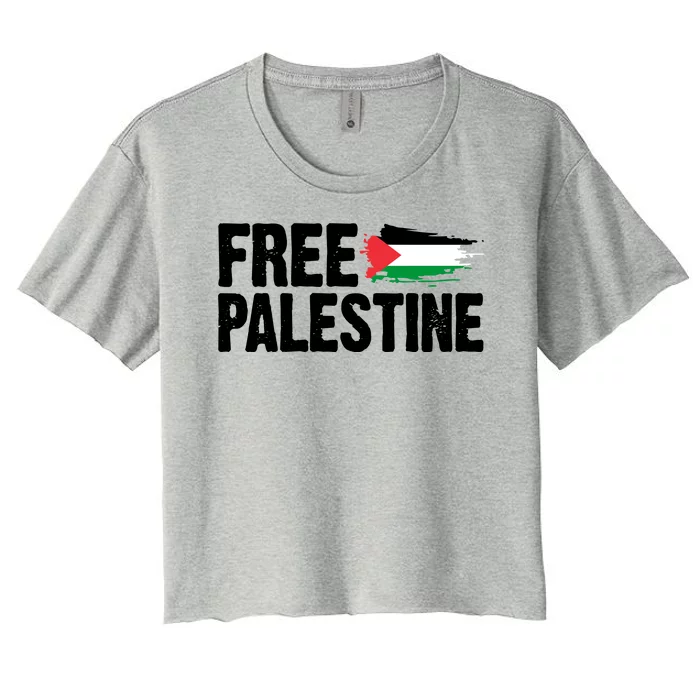 Free Palestine Flag Women's Crop Top Tee