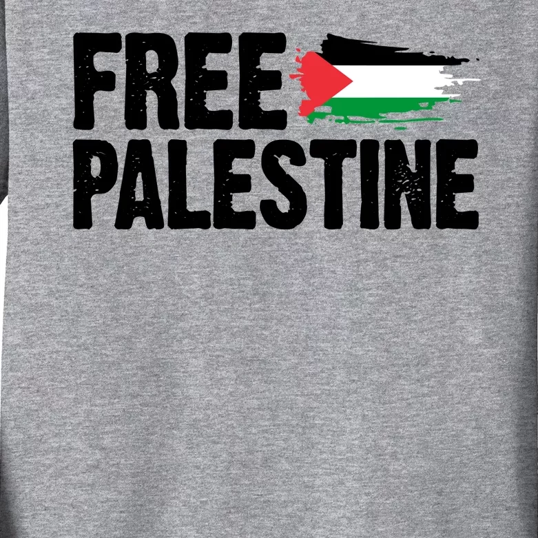 Free Palestine Flag Kids Long Sleeve Shirt