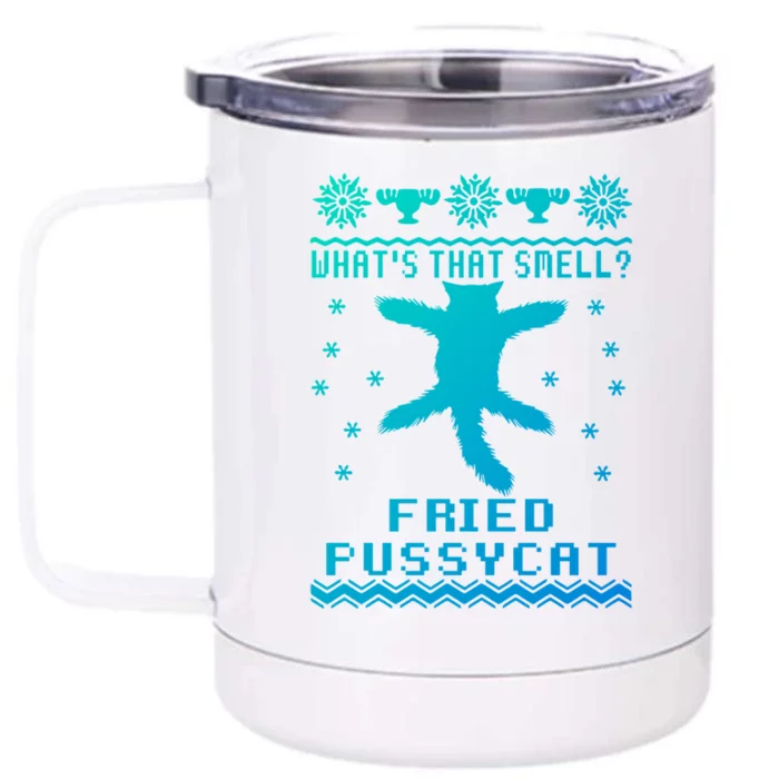 Funny Pussycat From Christmas Vacation Frieds Lover Gift Front & Back 12oz Stainless Steel Tumbler Cup