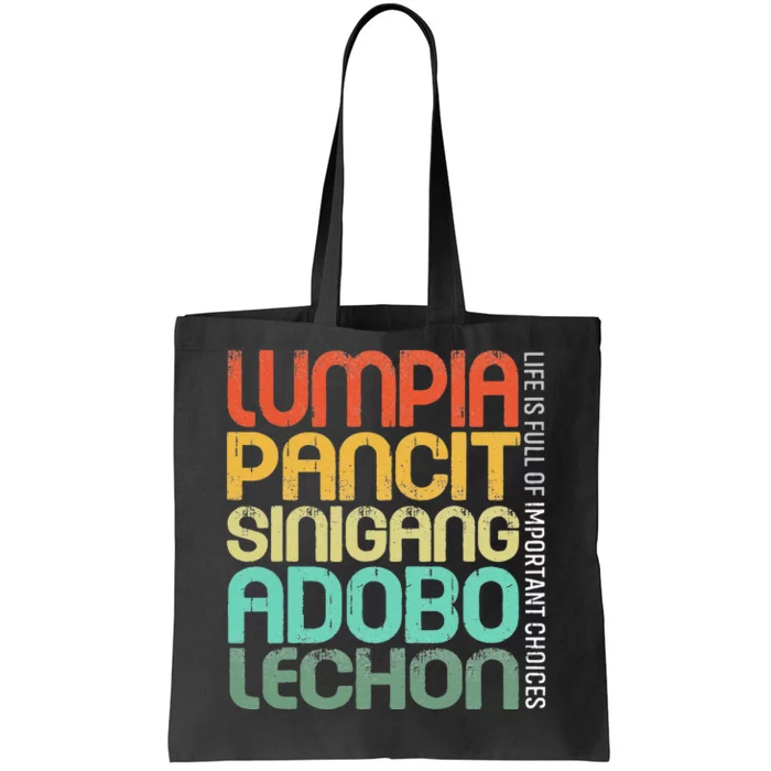 Filipino Philippine Food Lumpia Pancit Sinigang Adobo Lechon Tote Bag