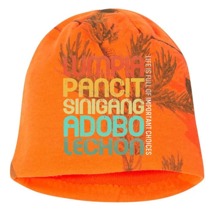 Filipino Philippine Food Lumpia Pancit Sinigang Adobo Lechon Kati - Camo Knit Beanie