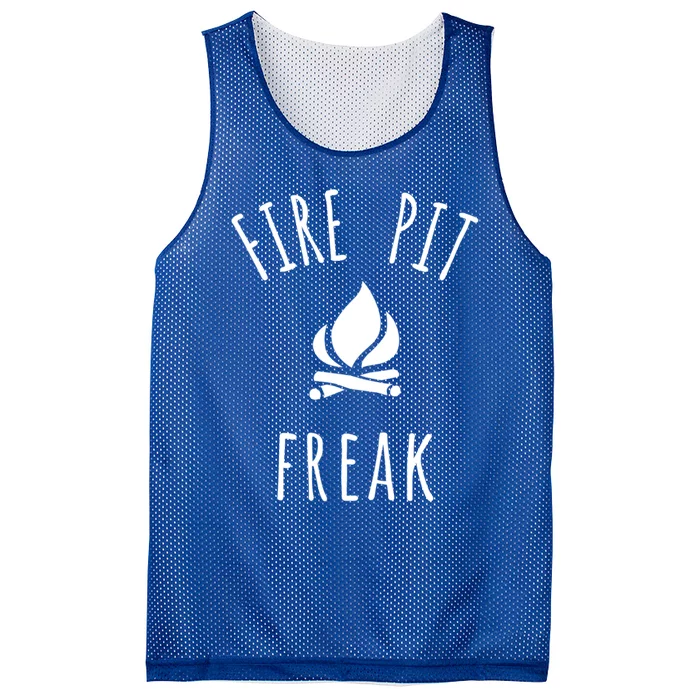 Fire Pit Freak Crazy Funny Gift Idea With Campfire Flames Great Gift Mesh Reversible Basketball Jersey Tank