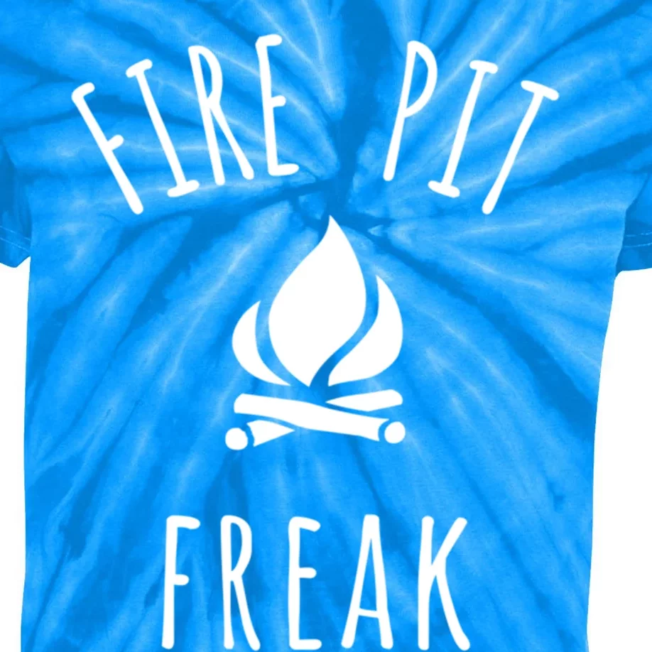 Fire Pit Freak Crazy Funny Gift Idea With Campfire Flames Great Gift Kids Tie-Dye T-Shirt