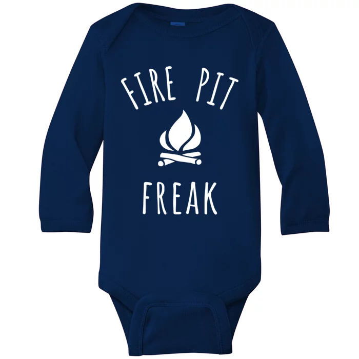 Fire Pit Freak Crazy Funny Gift Idea With Campfire Flames Great Gift Baby Long Sleeve Bodysuit