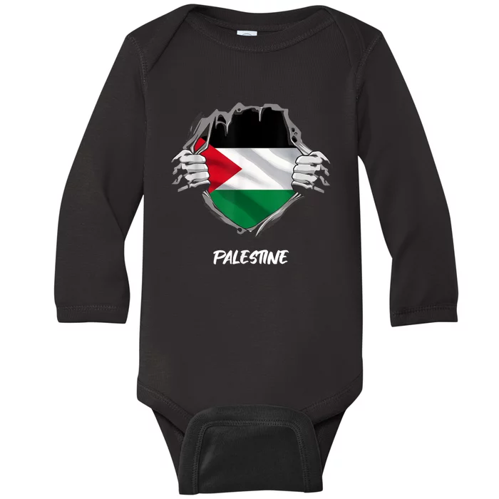 Free Palestine Freedom Baby Long Sleeve Bodysuit