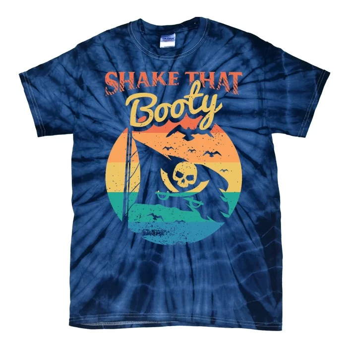 Funny Pirate Freebooter Buccaneer Caribbean Adventure Tie-Dye T-Shirt