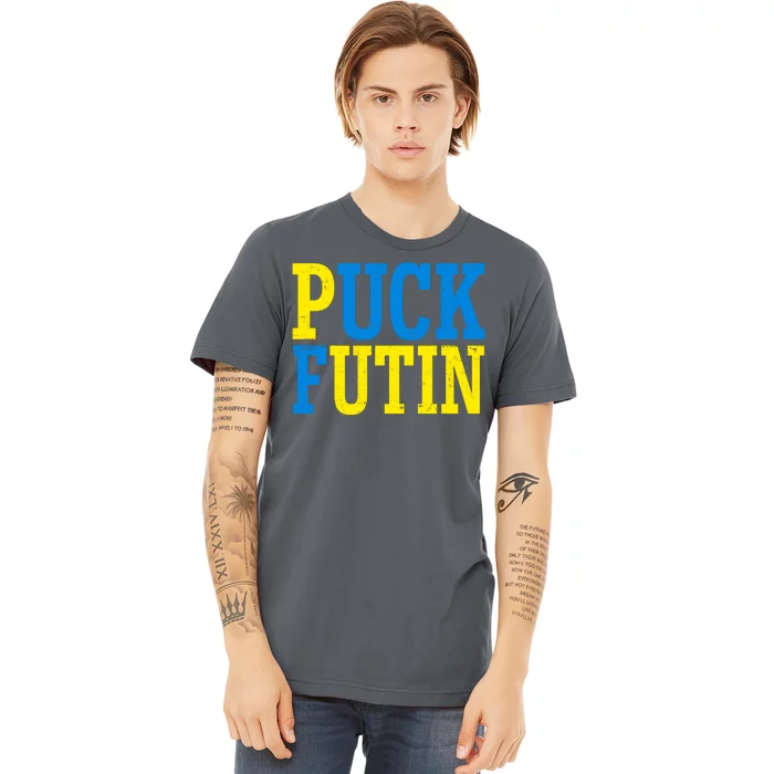Funny Puck Futin Stand WIth Ukraine Premium T-Shirt