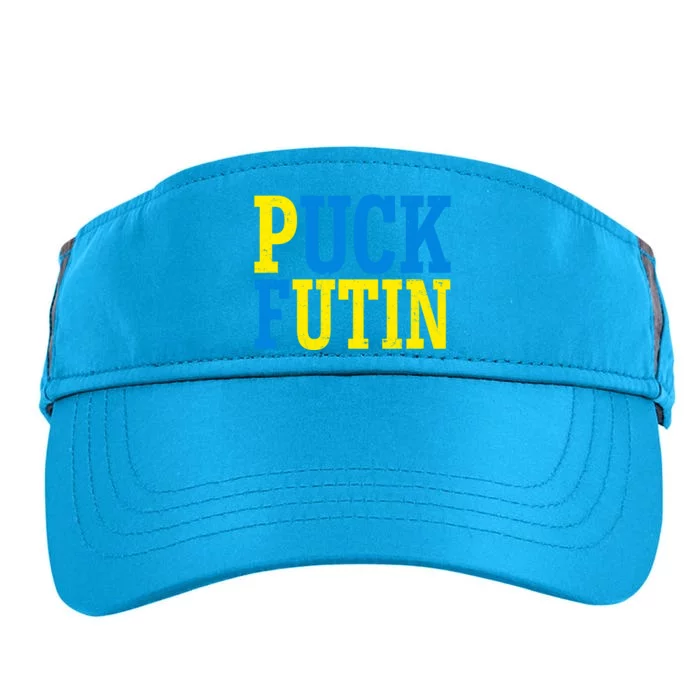 Funny Puck Futin Stand WIth Ukraine Adult Drive Performance Visor