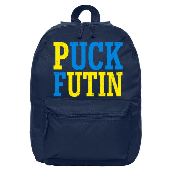 Funny Puck Futin Stand WIth Ukraine 16 in Basic Backpack