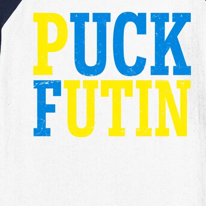 Funny Puck Futin Stand WIth Ukraine Baseball Sleeve Shirt