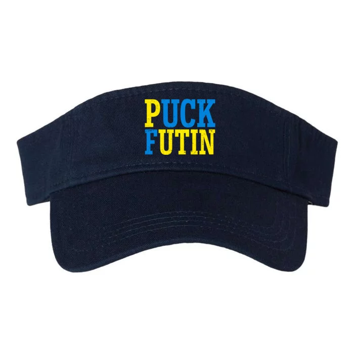 Funny Puck Futin Stand WIth Ukraine Valucap Bio-Washed Visor