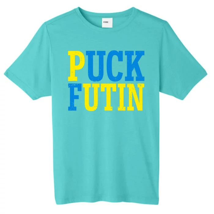 Funny Puck Futin Stand WIth Ukraine ChromaSoft Performance T-Shirt