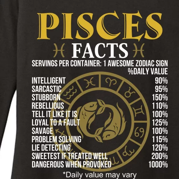 Funny Pisces Facts Awesome Zodiac Sign Birthday Gift Womens CVC Long Sleeve Shirt