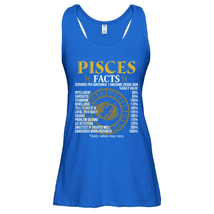 Funny Pisces Facts Awesome Zodiac Sign Birthday Gift Ladies Essential Flowy Tank