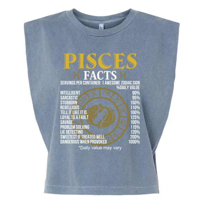 Funny Pisces Facts Awesome Zodiac Sign Birthday Gift Garment-Dyed Women's Muscle Tee