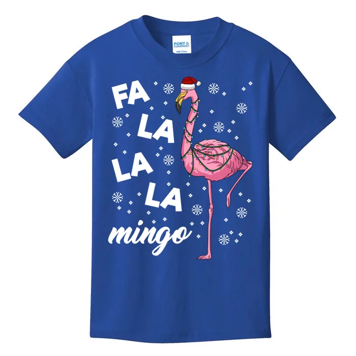 Falalalamingo Pink Flamingo Christmas Lights Santa Flamingo Gift Kids T-Shirt