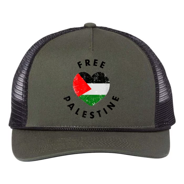 Free Palestine Retro Rope Trucker Hat Cap