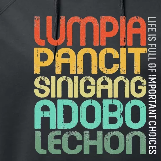 Filipino Philippine Food Lumpia Pancit Sinigang Adobo Lechon Performance Fleece Hoodie