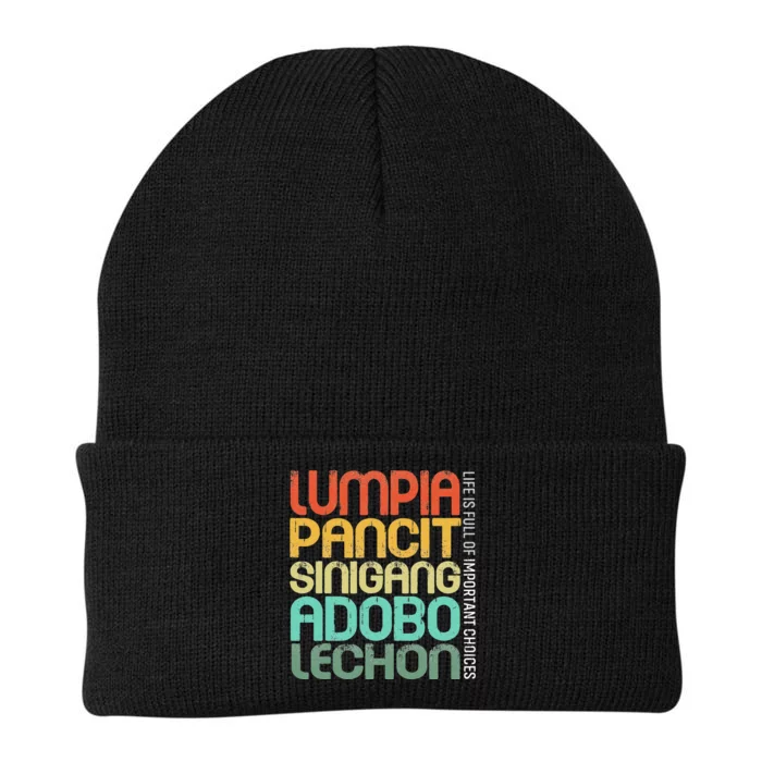 Filipino Philippine Food Lumpia Pancit Sinigang Adobo Lechon Knit Cap Winter Beanie