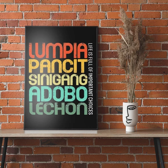 Filipino Philippine Food Lumpia Pancit Sinigang Adobo Lechon Poster