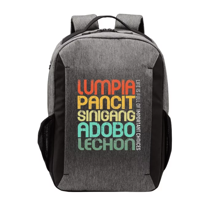 Filipino Philippine Food Lumpia Pancit Sinigang Adobo Lechon Vector Backpack