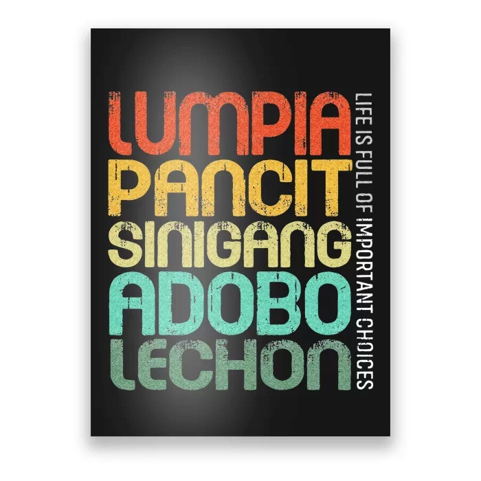 Filipino Philippine Food Lumpia Pancit Sinigang Adobo Lechon Poster