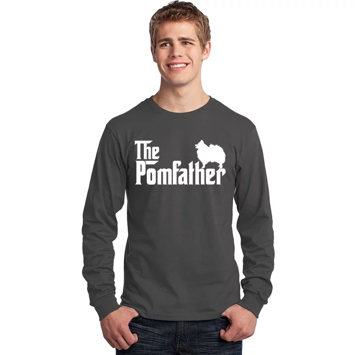 Funny Pomeranian Father Dad The Pom Father Dog Lover Long Sleeve Shirt