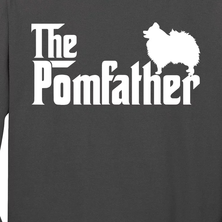 Funny Pomeranian Father Dad The Pom Father Dog Lover Long Sleeve Shirt