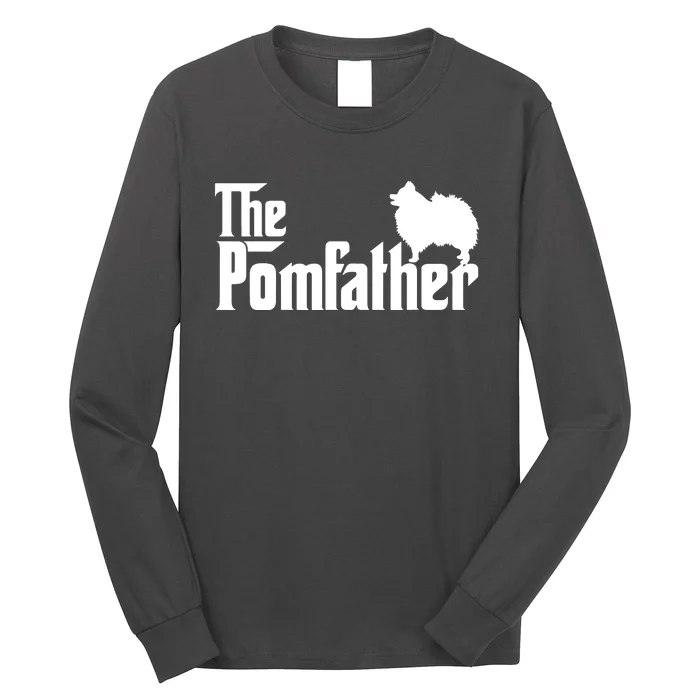 Funny Pomeranian Father Dad The Pom Father Dog Lover Long Sleeve Shirt