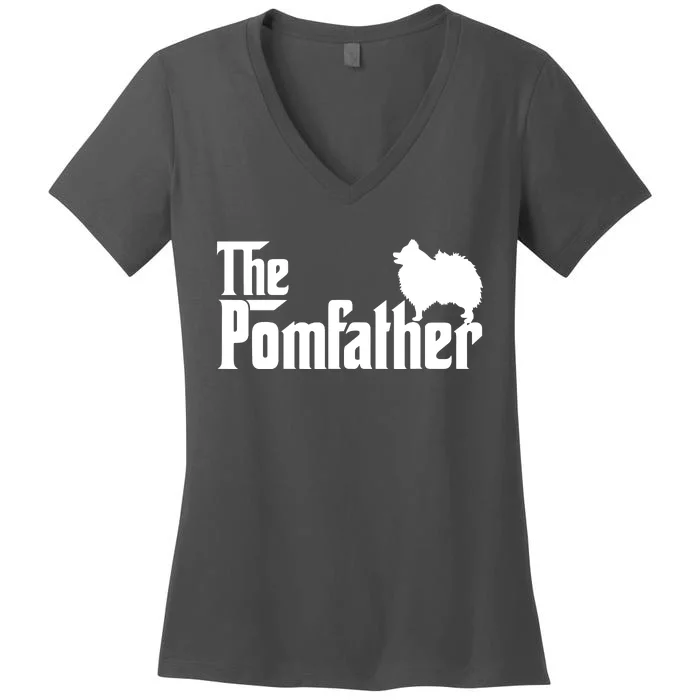 Funny Pomeranian Father Dad The Pom Father Dog Lover Women's V-Neck T-Shirt