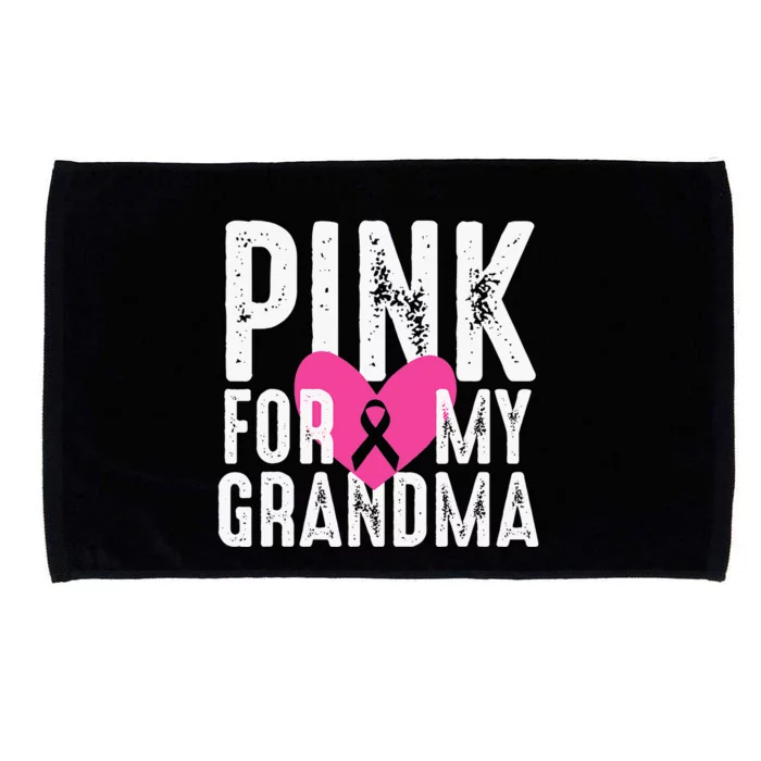 Family Pink For My Grandma Breast Cancer Awareness Microfiber Hand Towel