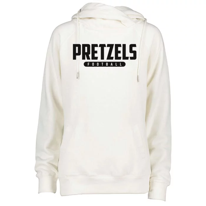 Freeport Pretzels Football Womens Funnel Neck Pullover Hood