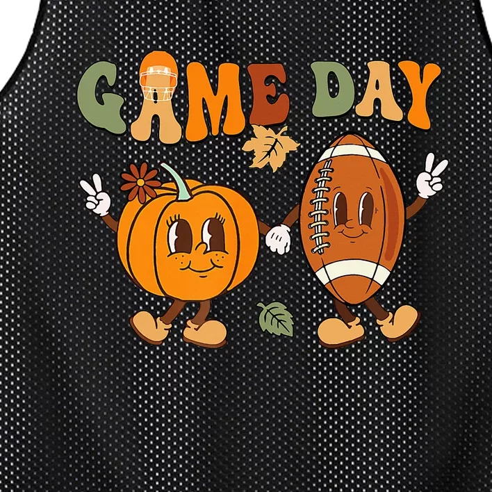 Festive Pumpkin Football Game for Thanksgiving and Halloween Mesh Reversible Basketball Jersey Tank