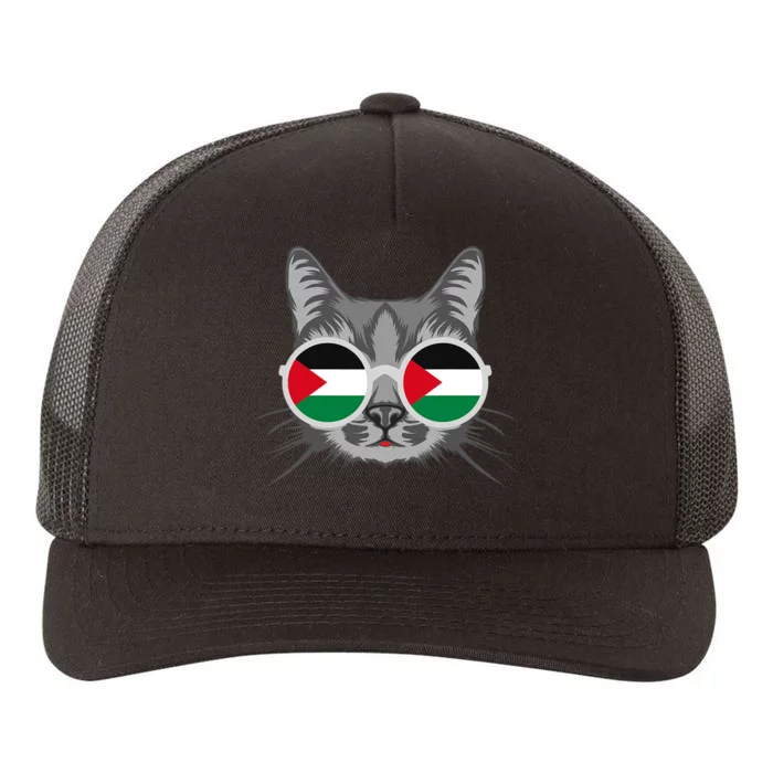 Free Palestine Flag Palestinian Cat Gaza Yupoong Adult 5-Panel Trucker Hat