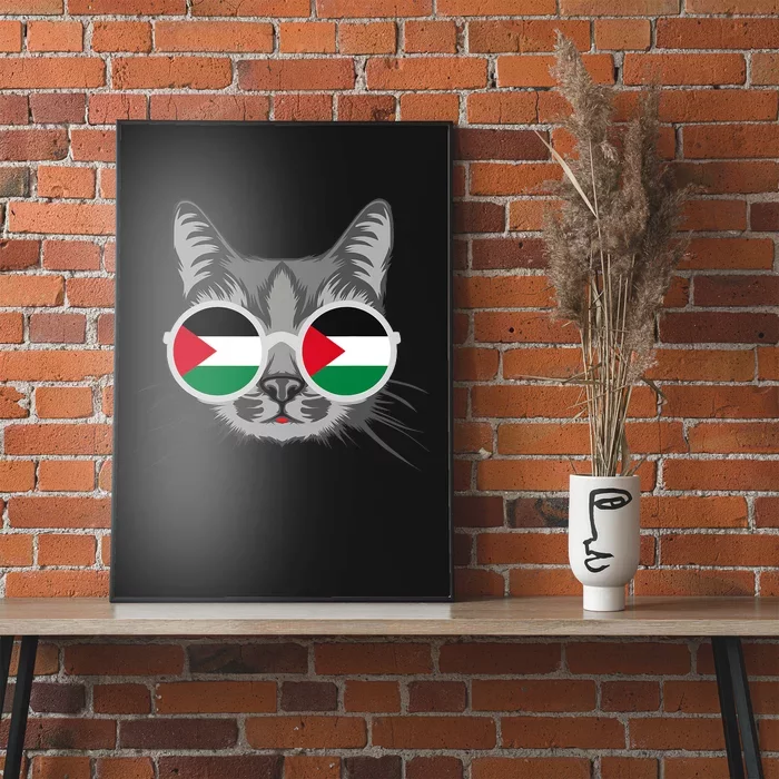 Free Palestine Flag Palestinian Cat Gaza Poster