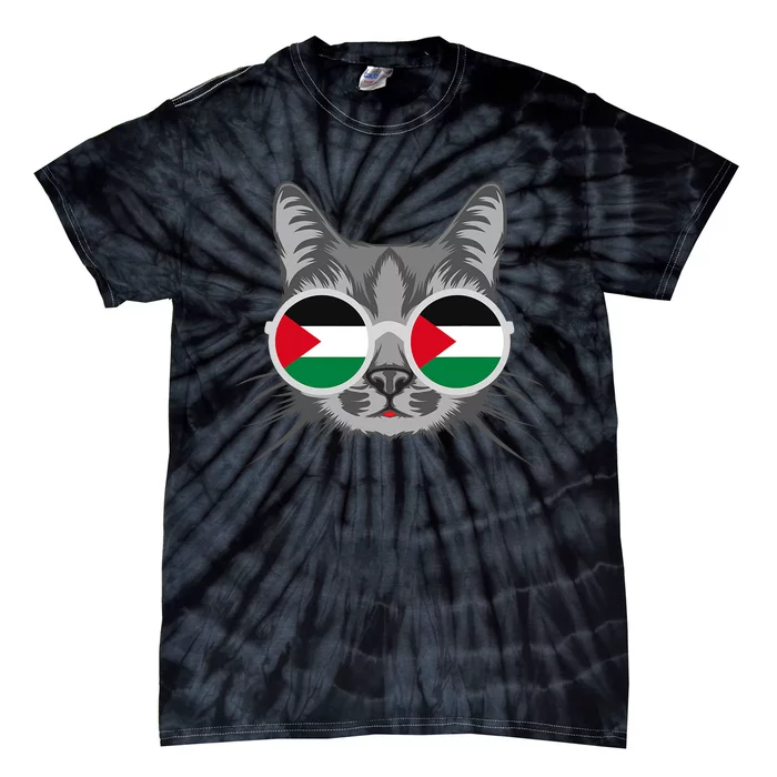 Free Palestine Flag Palestinian Cat Gaza Tie-Dye T-Shirt