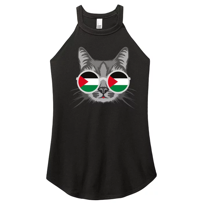 Free Palestine Flag Palestinian Cat Gaza Women’s Perfect Tri Rocker Tank