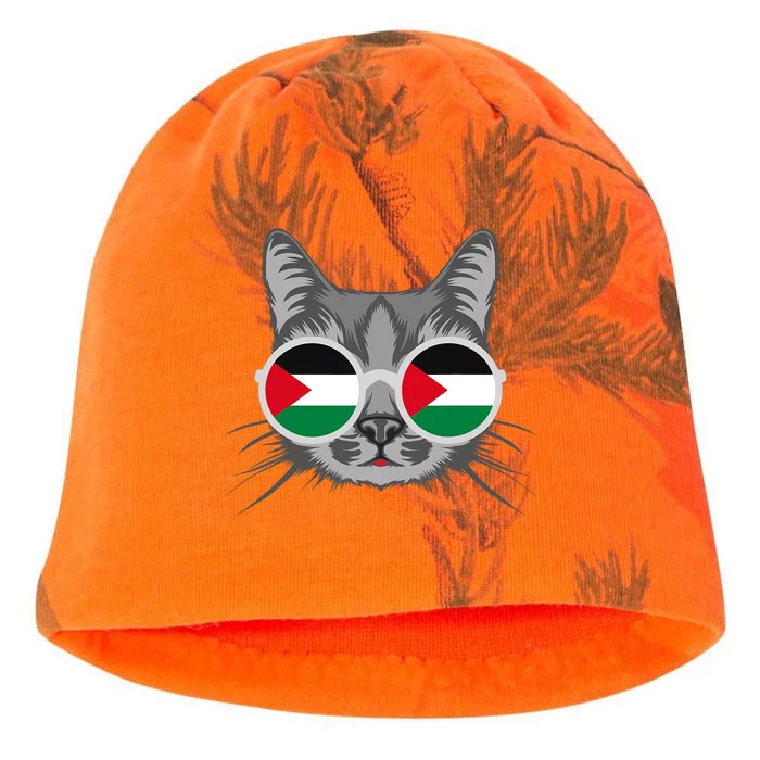 Free Palestine Flag Palestinian Cat Gaza Kati - Camo Knit Beanie