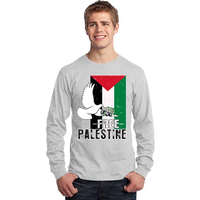 Free Palestine Flag Save Gaza Peace End The Occupation Tall Long Sleeve T-Shirt