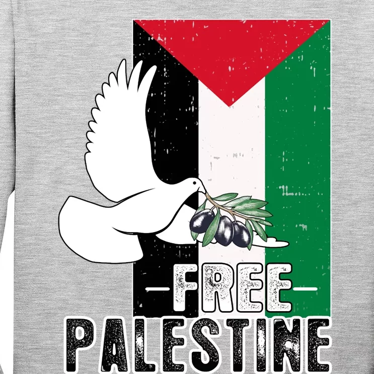 Free Palestine Flag Save Gaza Peace End The Occupation Tall Long Sleeve T-Shirt