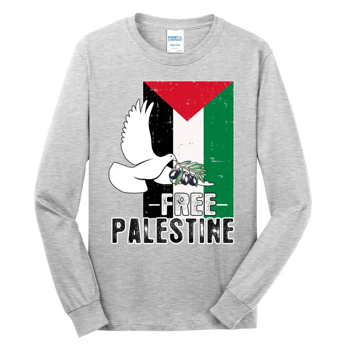 Free Palestine Flag Save Gaza Peace End The Occupation Tall Long Sleeve T-Shirt