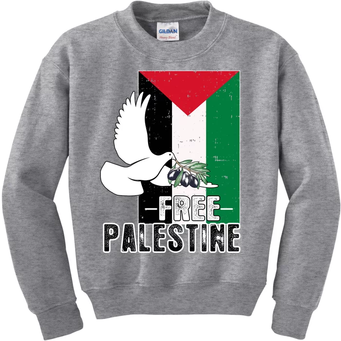 Free Palestine Flag Save Gaza Peace End The Occupation Kids Sweatshirt