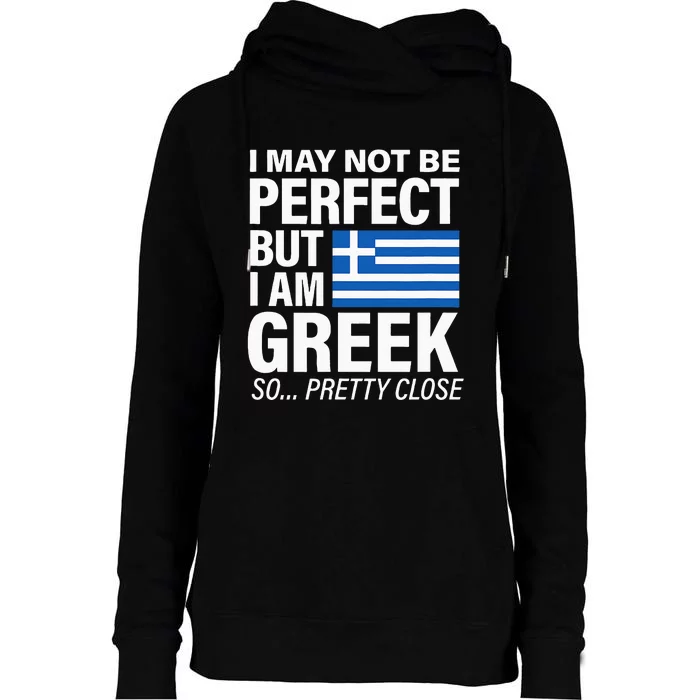 Funny Perfect Greek Flag I Love Greece Womens Funnel Neck Pullover Hood