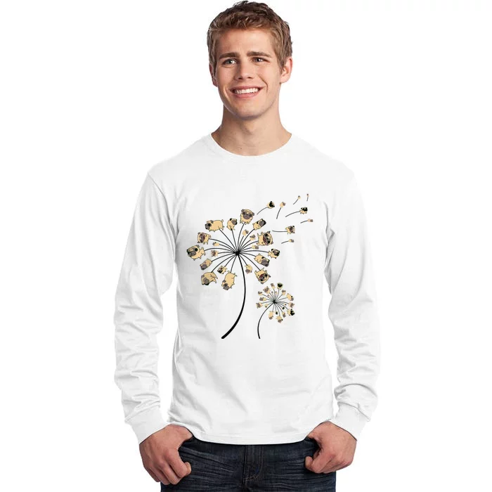 Funny Pug Gift For Men Women Cool Flower Dog Dandelion Lover Tall Long Sleeve T-Shirt