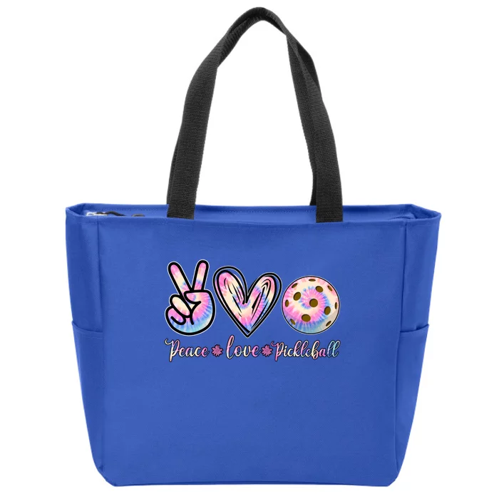 Funny Pickleball Gift Retired Ladies Peace Love Pickleball Great Gift Zip Tote Bag