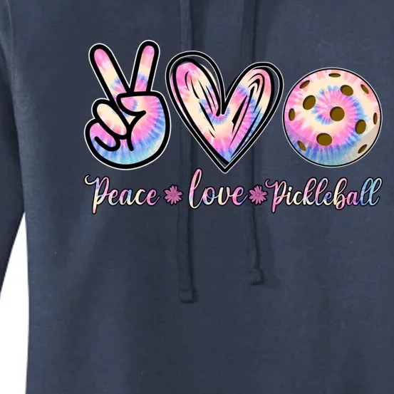 Funny Pickleball Gift Retired Ladies Peace Love Pickleball Great Gift Women's Pullover Hoodie