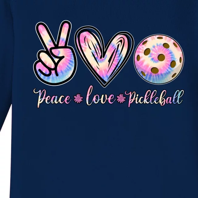 Funny Pickleball Gift Retired Ladies Peace Love Pickleball Great Gift Baby Long Sleeve Bodysuit