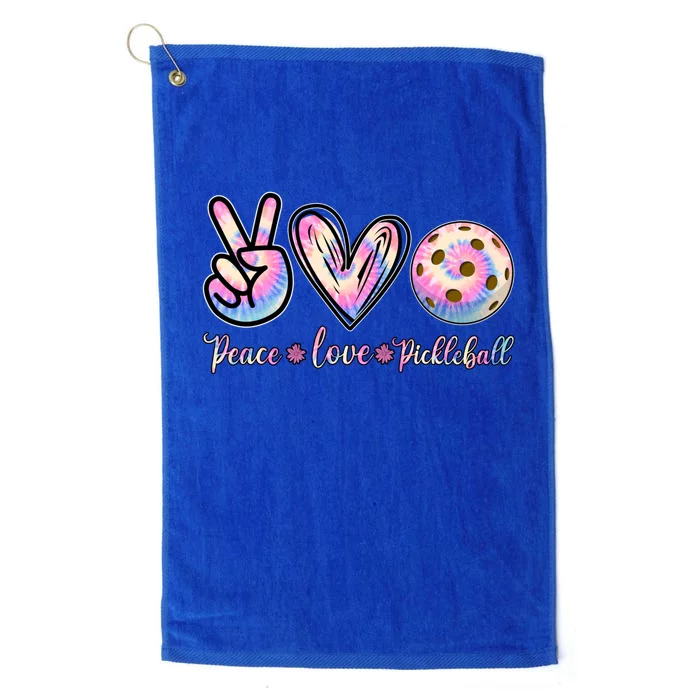 Funny Pickleball Gift Retired Ladies Peace Love Pickleball Great Gift Platinum Collection Golf Towel